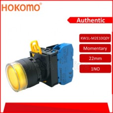 HOKOMO 22MM YELLOW COLOR MOMENTARY ILLUMINATED PUSH BUTTON SWITCH WITHOUT LAMP, 1 NO (KW1L-M2E10Q0Y)